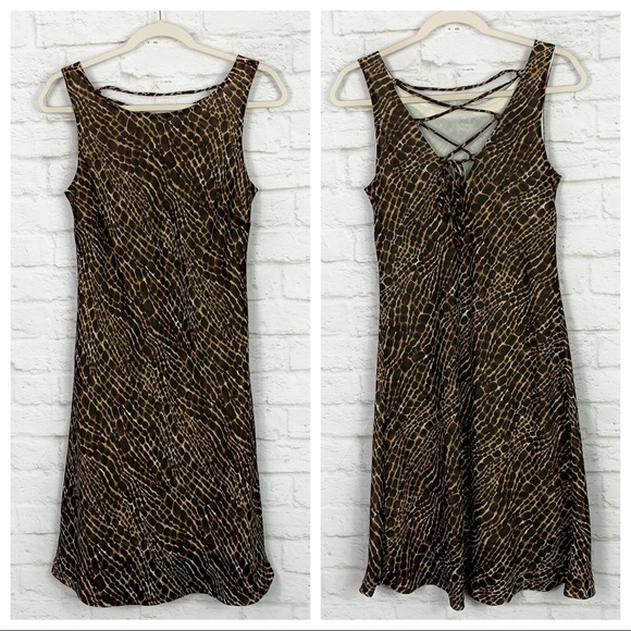 Fattaneh Bahari Laced Back Animal Print Midi Dress - Picture 1 of 8